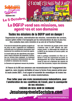 Tract : La DGFiP vend ses missions, ses agent·es et son domaine