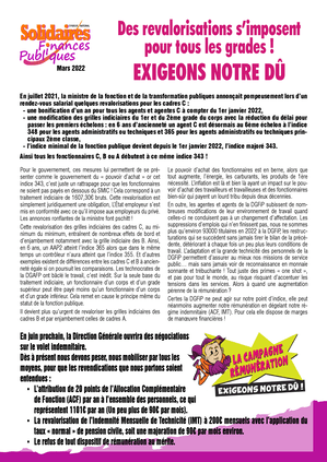 Tract - Des revalorisations s’imposent pour tous les grades !